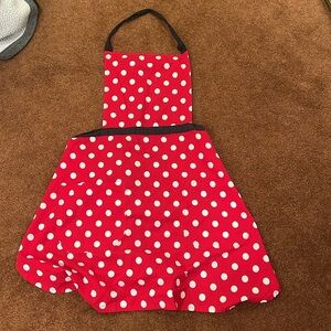 Red Polka Dot Apron with 2 pockets (made myself)